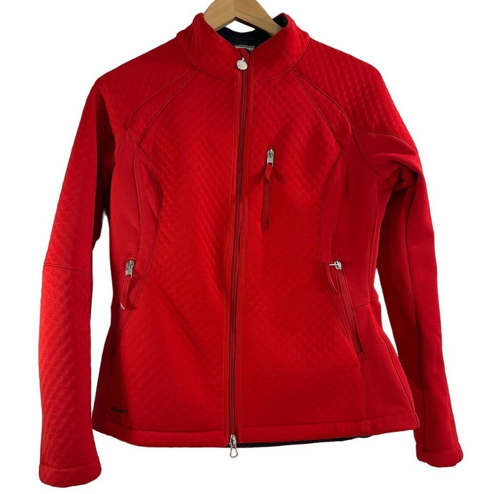 Nike FIT THERMA Women's Red Full Zip Quilted Jacket Size Medium (8-10)